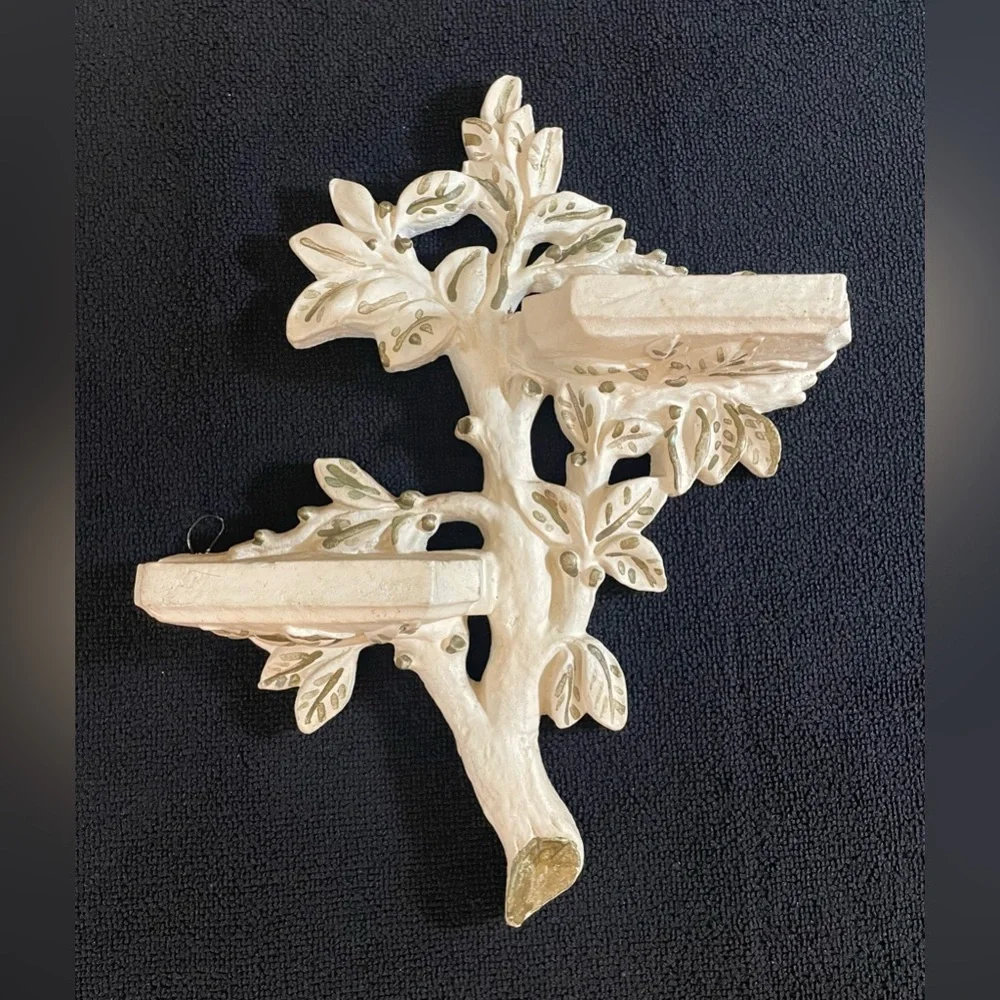Vintage 1950's Ceramic Wall Hanging Sconce Tree Branch with Leaves